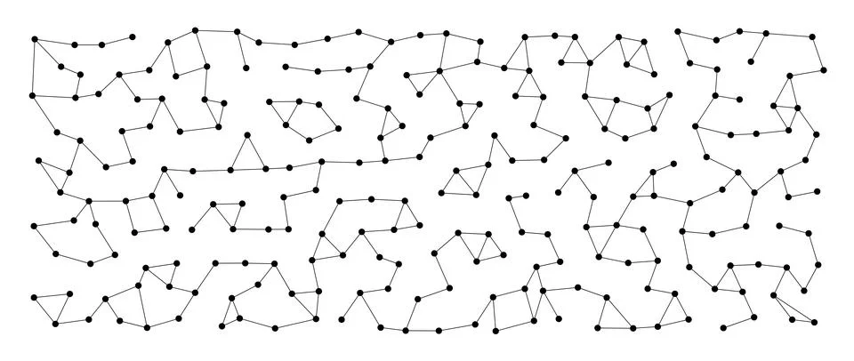 Abstract Network Dots and Lines Pattern Isolated Stock Illustration