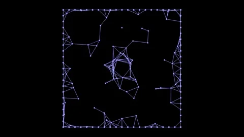 Abstract network evolving in space with lines and connected dots motion Stock Footage 327575840