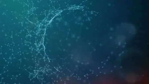 Abstract Network of Geometric Digital Connections and Stars in Outer Space Stock Footage 341375060