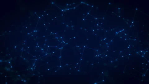 Abstract Network of Glowing Blue Dots and Lines on Dark Background Stock Footage 295410746