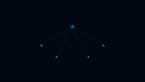 Abstract network of glowing blue dots connected by thin lines on black back.. Stock Footage 338310841