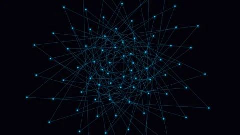 Abstract network of glowing blue nodes connected by intricate light lines Stock-Footage 335118311