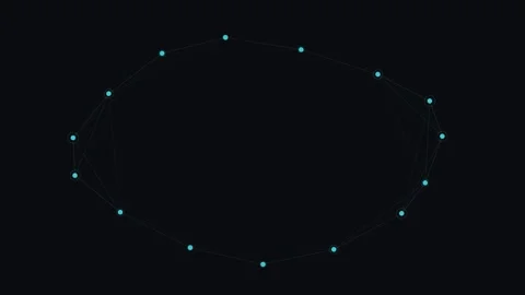 Abstract network of glowing blue nodes connected by thin lines on black bac.. Stock Footage 338311397