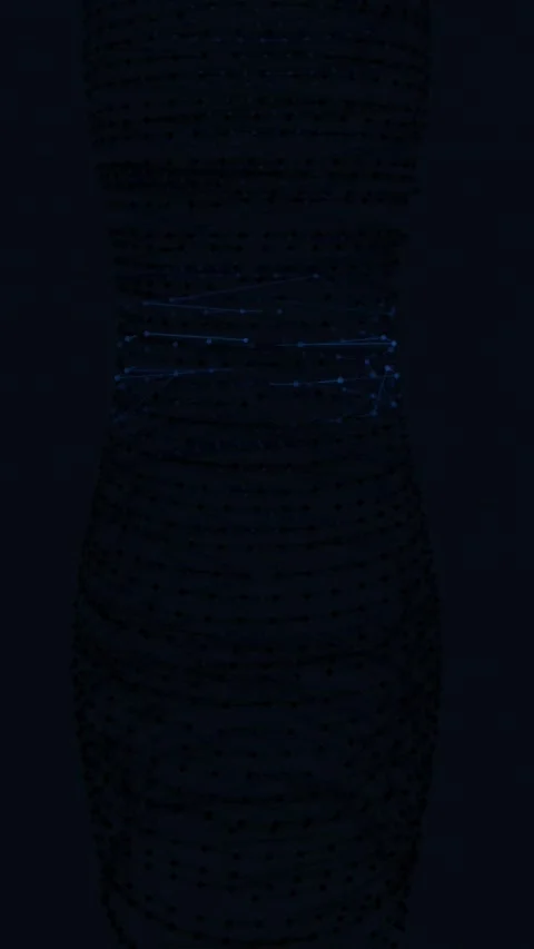 Abstract network of glowing blue nodes and lines forming a human shape Stock Footage 340495939