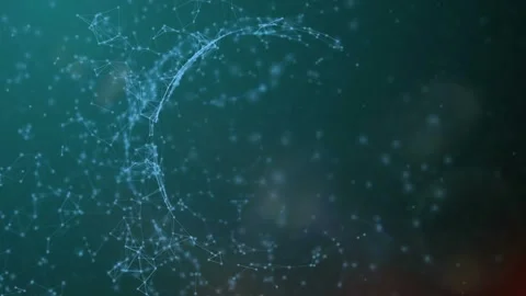 Abstract Network of Glowing Blue Particle Connections in Digital Space Stock Footage 341780585