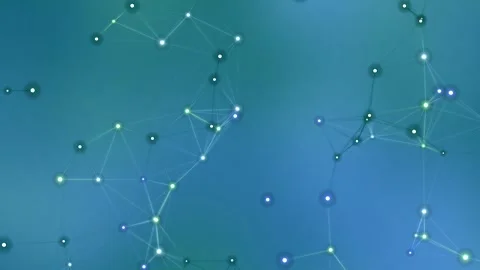 Abstract Network of Glowing Dots and Lines on a Blue-Green Gradient Backgroun Stock Footage 326382763