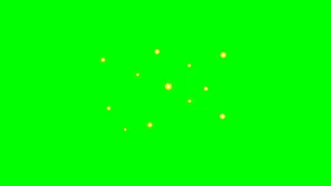 Abstract network of glowing golden dots on a bright green chroma key backgrou Stock Footage 340267898