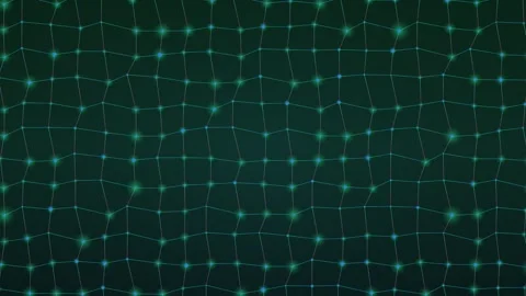 Abstract network of glowing green dots pulses with dynamic energy Stock Footage 326993863