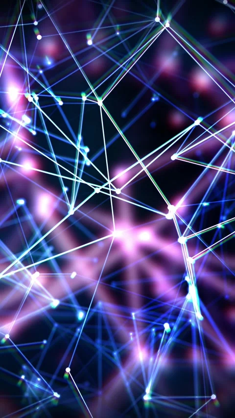 Abstract Network Of Glowing Lines And Nodes Stock Footage 324690493