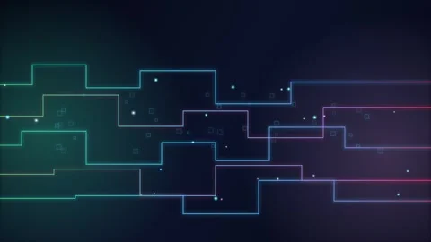 Abstract network of glowing lines and particles on dark background motion g.. Stock Footage 346973812