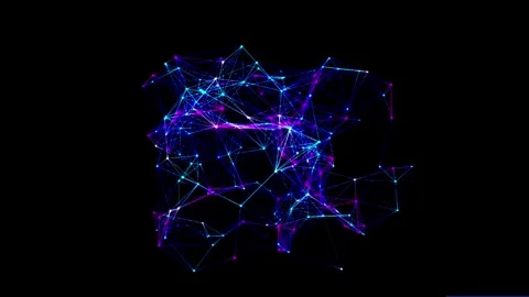 Abstract network of glowing nodes and lines in darkness with subtle color s.. Vídeos de archivo 346272493