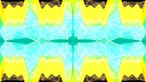 Abstract Network Grid Fractal Pattern with Neon Glow and Geometric Shapes Stock Footage 331992410