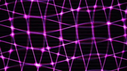 Abstract Network Grid with Glowing Purple Nodes and Lines. Stock Footage 334502571