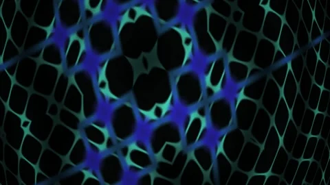 Abstract Network Grid Pattern with Blue and Green Lights. Stock Footage 334502493