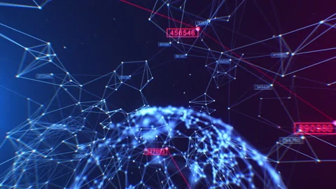 Abstract Network Grid View from Inside Wide Angle. Rotating Mesh Spheres 動画素材 141739367