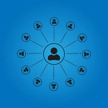 Abstract network icon with circles.  illustration Stock Illustration