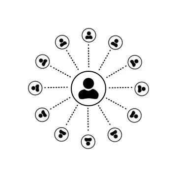 Abstract network icon with circles. Vector illustration Stock Illustration