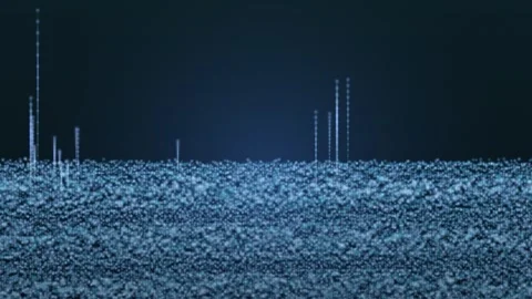 Abstract network of interconnected data points floating in dark space Stock Footage 327338744