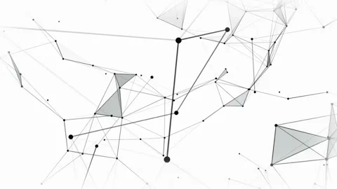 Abstract Network of Interconnected Nodes and Lines Forming Geometric Shapes Stock Footage 297534633