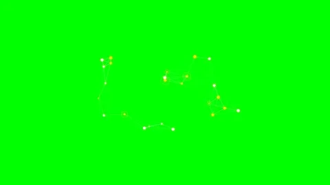 Abstract network of interconnected nodes and lines on a vibrant green screen Stock Footage 340900785