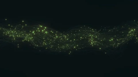 Abstract network of interconnected particles on a dark background Stock Footage 347884933