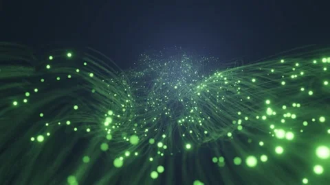 Abstract network of interconnected particles on a dark background Stock Footage 347884983