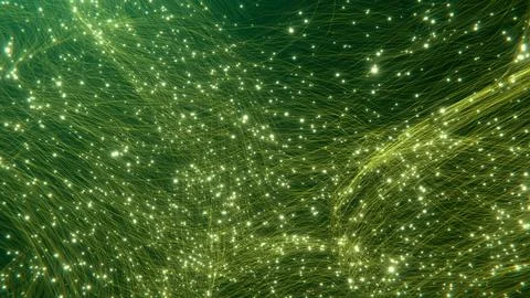 Abstract network of interconnected particles on a dark background Stock Illustration