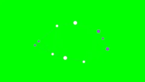 Abstract network of interconnected white and purple dots on green background Stock Footage 340266280