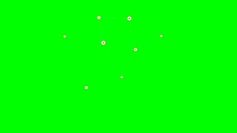 Abstract network of interconnected white nodes on a vibrant green background Stock Footage 341824277