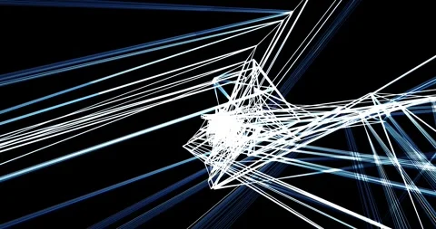 An abstract network with intertwining lines and glowing nodes forming a digit Stock Footage 327808428