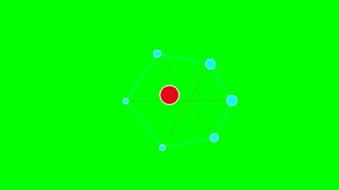 Abstract network of light blue nodes connected on a vibrant green background Stock Footage 341839268