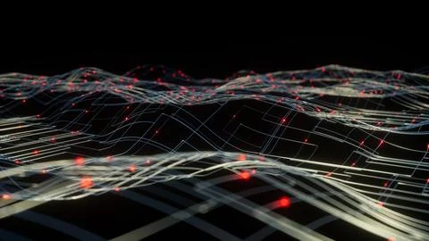 Abstract network with lines and glowing dots, indicating connectivity イラスト素材