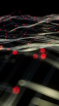 Abstract network with lines and glowing dots, representing security and malware Stock-Fotos