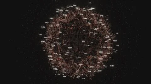 Abstract network of lines and random numbers Stock Illustration