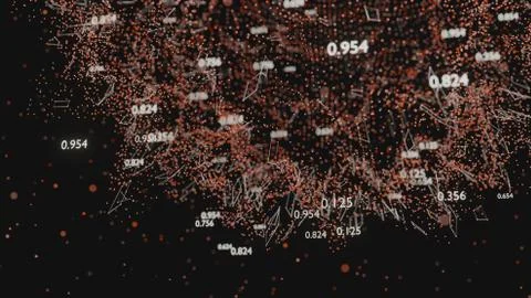 Abstract network of lines and random numbers Illustrazione stock