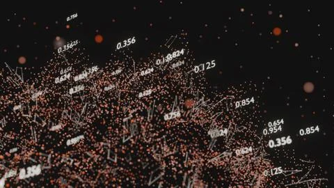 Abstract network of lines and random numbers 스톡 일러스트
