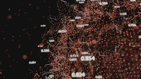 Abstract network of lines and random numbers 스톡 일러스트