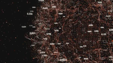 Abstract network of lines and random numbers Illustrazione stock