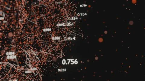 Abstract network of lines and random numbers Illustrazione stock