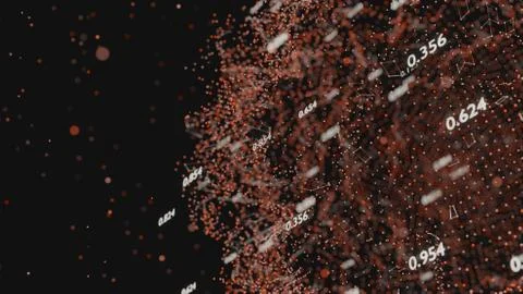 Abstract network of lines and random numbers 스톡 일러스트