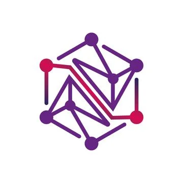 Abstract Network Logo Design for Technology and Innovation Business Brand Illustrazione stock