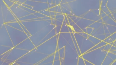 Abstract network loop. Lines, dots &amp; triangles form a geometric mesh. Represe 스톡 동영상 74934746