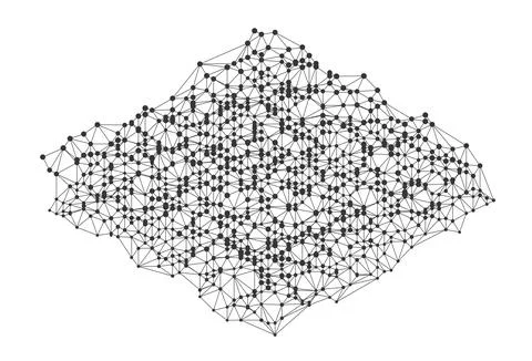 Abstract Network Mesh Connections on White Background 스톡 일러스트