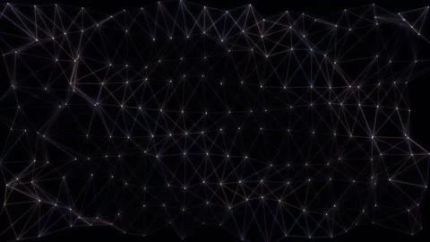 Abstract Network Mesh with Glowing Nodes and Connecting Lines Stock Footage 348761962
