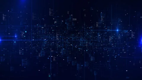 Abstract network mesh, interconnected nodes lines complex structure. Digital Stock Footage 313729009