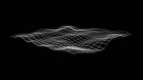 Abstract Network Mesh Waving Fx Background Loop Video stock 144630360