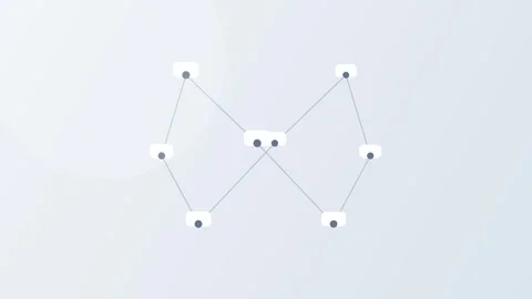Abstract Network Node Connection Animation on Gradient Background Stock Footage 340348438