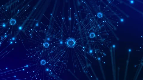 Abstract Network Nodes Data Communication Technology lines network structure. da Video stock 341905034