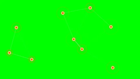 Abstract network of orange nodes connected by lines on a green screen backg.. Stock Footage 341824275