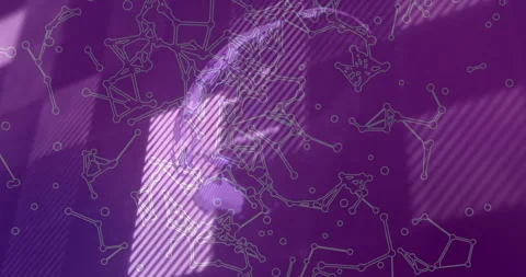 Abstract network pattern being visualized in sci-fi interface, with diagonal Stock Footage 309144474